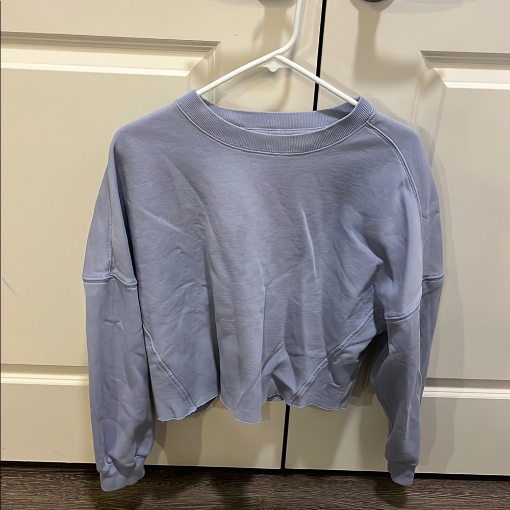 Abercrombie & Fitch Blue Cropped Boxy Hoodie